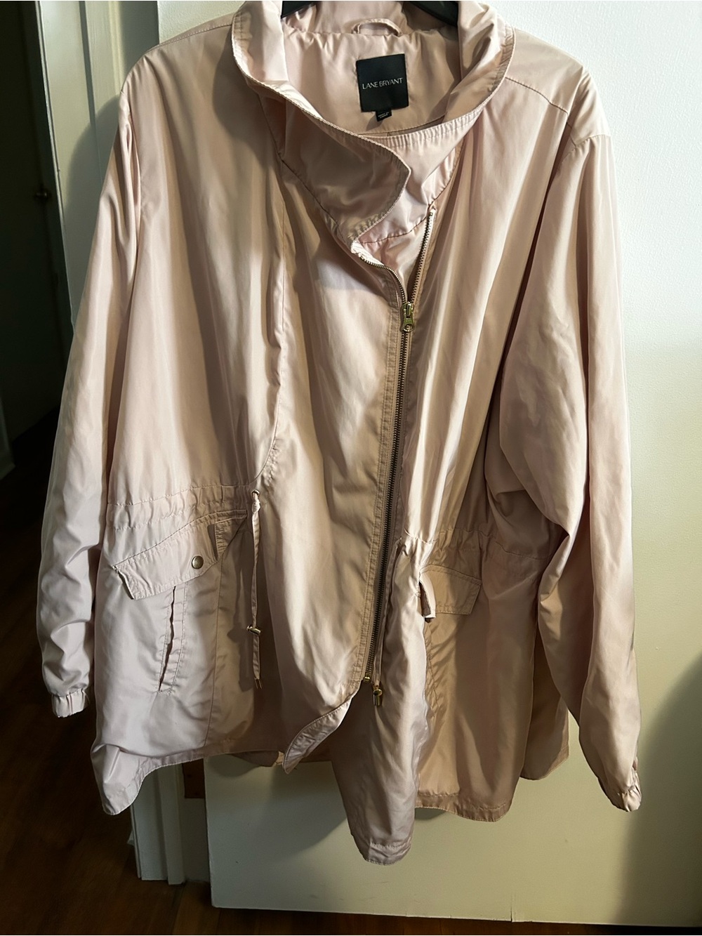 Lane Bryant Tan Raincoat with Drawstring Waist